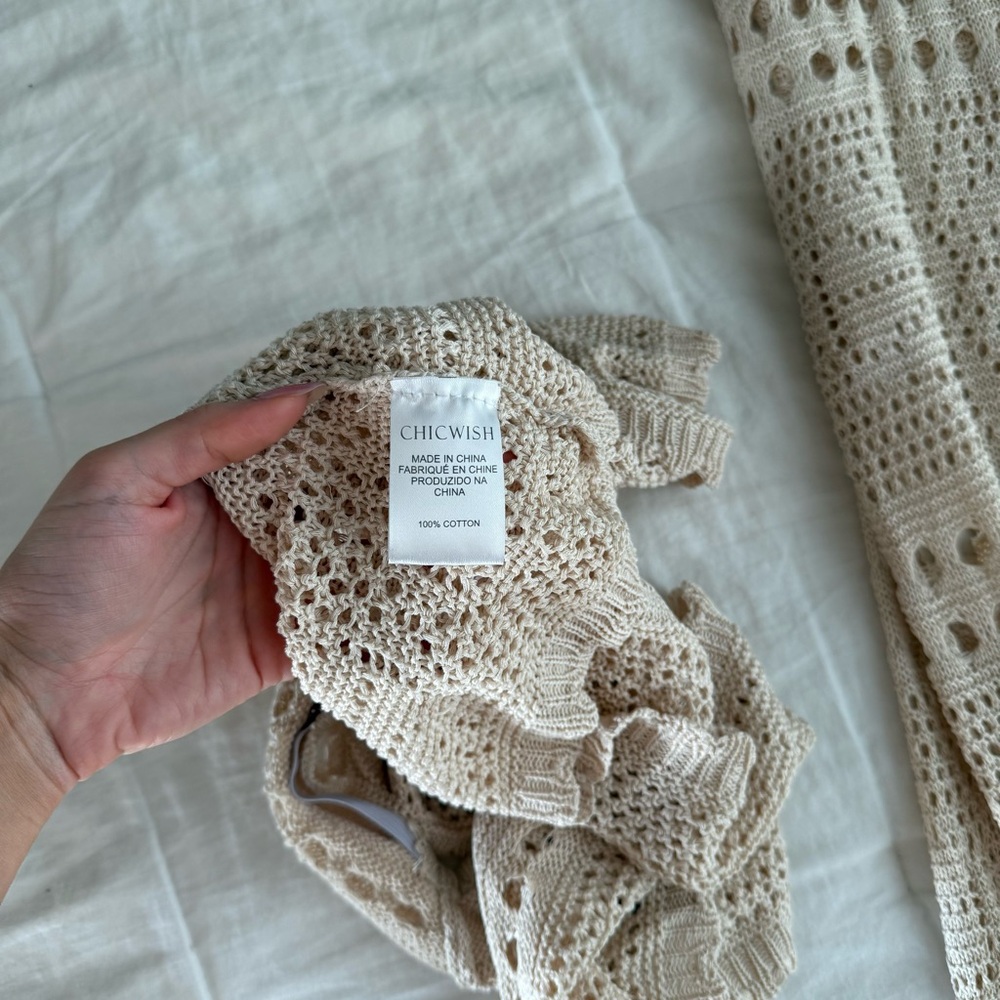 Chicwish Cream Crochet Off-Shoulder Maxi Dress - Picture 10 of 10